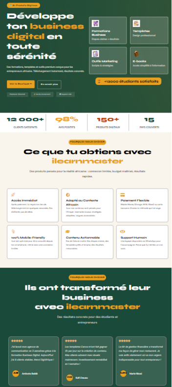 Capture du projet ilearnmaster