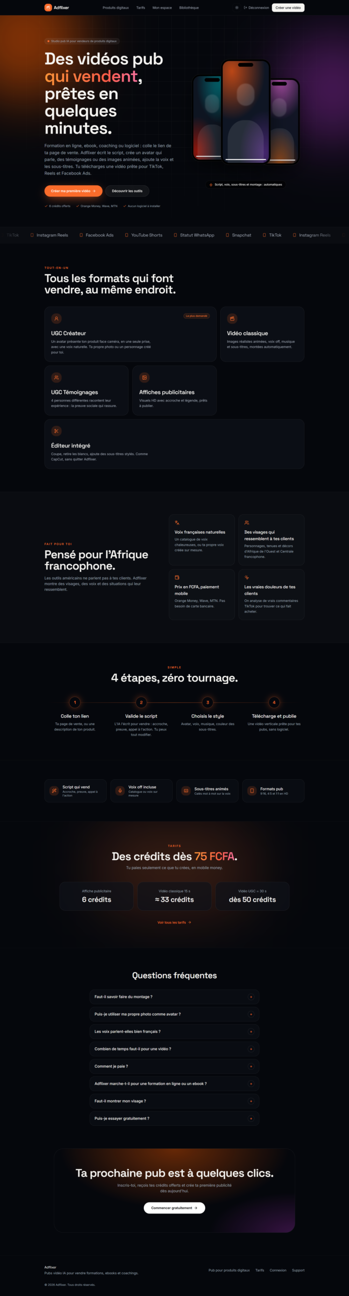 Capture du projet Adflixer
