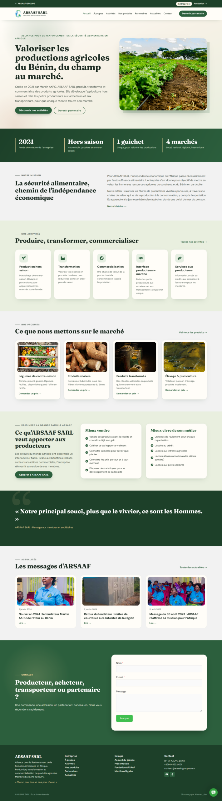 Capture du projet Arsaaf Groupe